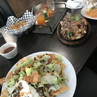 Nachos and fajitas