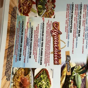 a menu for a mexican restaurant