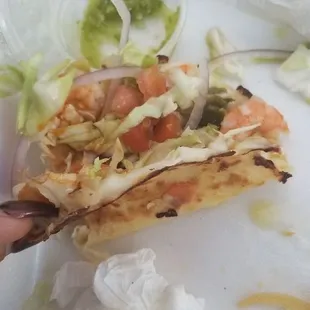 Their shrimp is smaller but it's still delicious!!