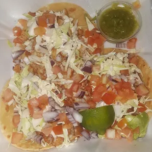 a plate of mexican food