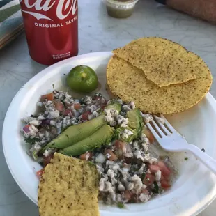 Fish ceviche tostada