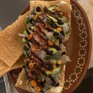 Durito estilo Nayarit (ceviche on a durito)