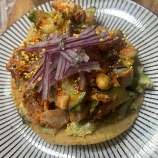 Ceviche special spicy tuna, octopus, and shrimp.