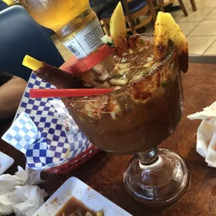 I ate the shrimp and mango that was around it, but had to wipe off excessive salty powder ..