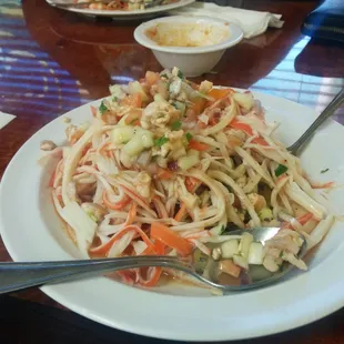 Tostada de Jaiva con camaron (shrimp was added on typically only comes with vegetables)