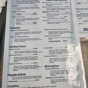 Excelentes precios y menú