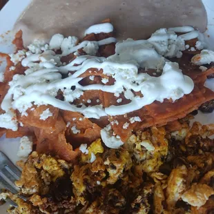 a plate of mexican food