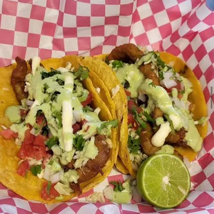 Fish Tacos, one of our best sellers !