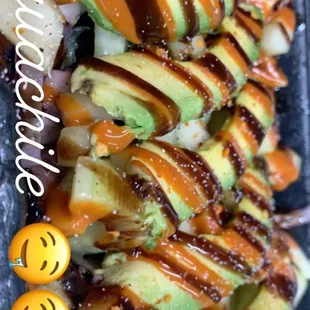 a close up of a plate of food