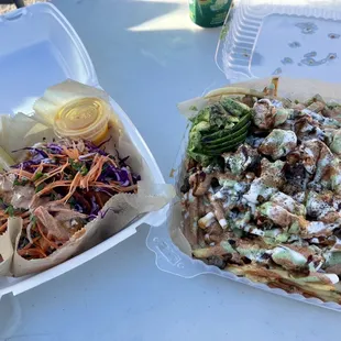 Fish Tacos and Surf &amp; Turf Fries