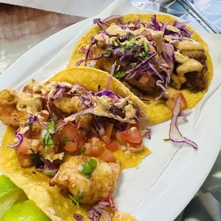 Shrimp taco, fish taco