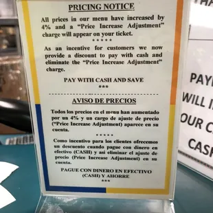 price notice