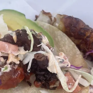 Burnt fish tacos