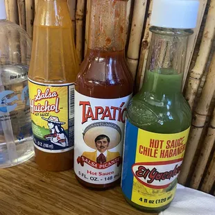 Hot sauce selection