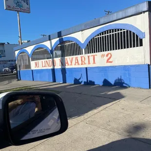 a side view mirror on a car