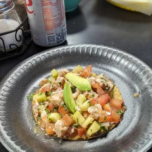 a plate of food on a table