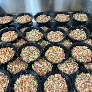 Shrimp ceviche tostadas