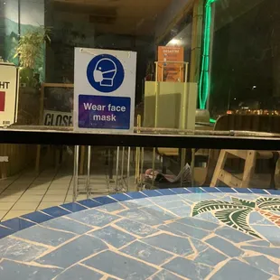 a table in a restaurant