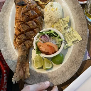 a plate of food on a table