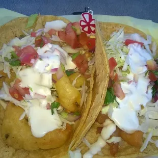 Fried Shrimp and Fish Tacos