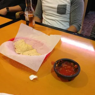 The complimentary chips and salsa are bombb