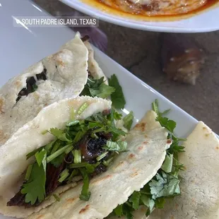barbacoa tacos and queso