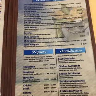 menu
