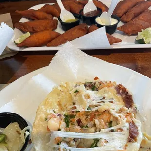 3 Piece Al Gobernador Taco  12 Empanadas de Camaron