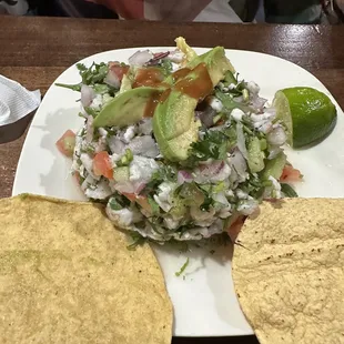 Tostada de Ceviche de Camaron