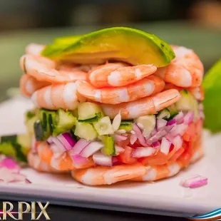 Tostada de Camarón Cocido