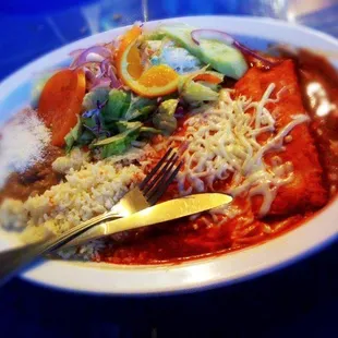 Enchiladas Rojas de queso