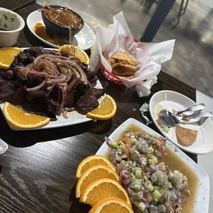 Pescado de Chicharron, and ceviche Verde.