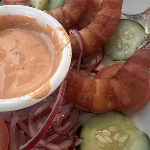 Bacon wrapped shrimp