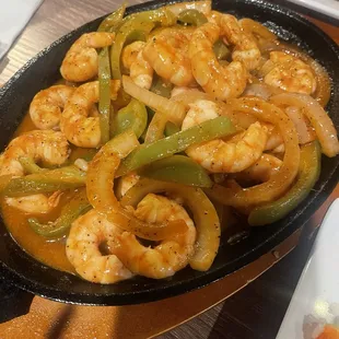 Shrimp fajitas