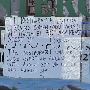 They reopen august 31st.