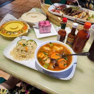 a table full of food