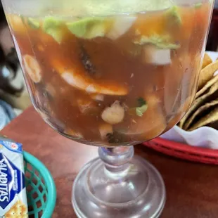 Campechana (octopus,shrimp,oysters)