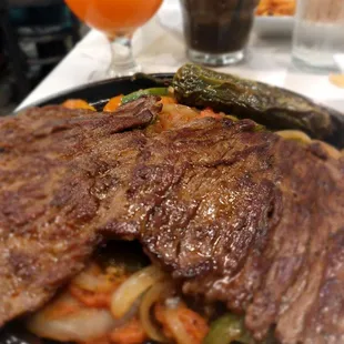 Carne asada.  Meat was pretty tough