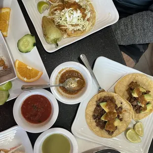 Tacos de asada &amp; shrimp tacos