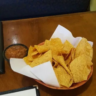 Complimentary chips and salsa