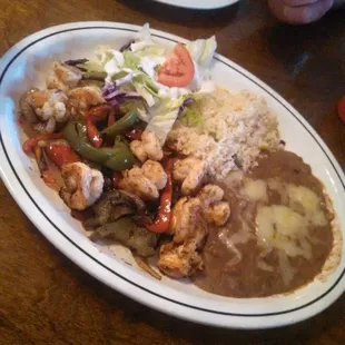 My shrimp fajitas