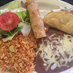 Flauta and taco combo