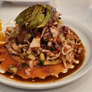 El Patron tostada. Huge portions!