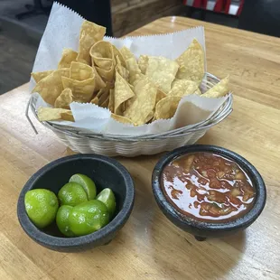 Chips and salsa with lime!