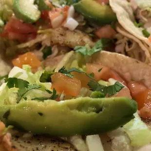 a close up of a taco