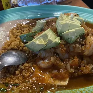 Camarones con queso y con tortillas hechas a mano de arina