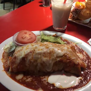 Burrito de Carne Asada Banado Combo Plate