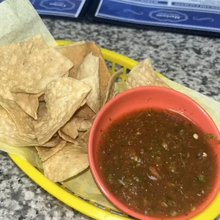 Complimentary chips and salsa