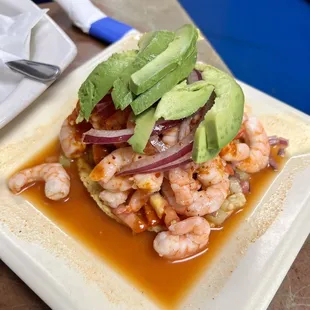 Tostada De Camaron Cocido