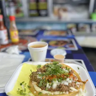 a plate of mexican food